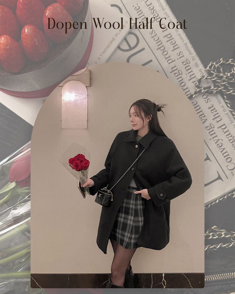 Wool half coat