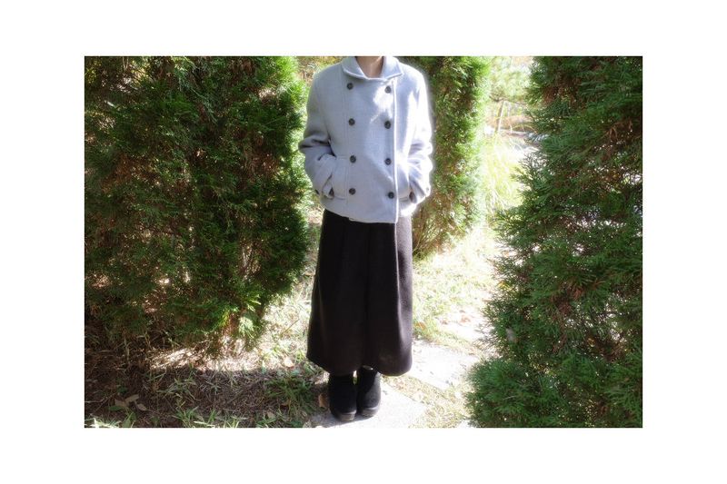 Powder double short coat (2color)