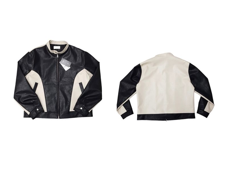 LMN Coloring Biker Leather Jacket (2 colors)
