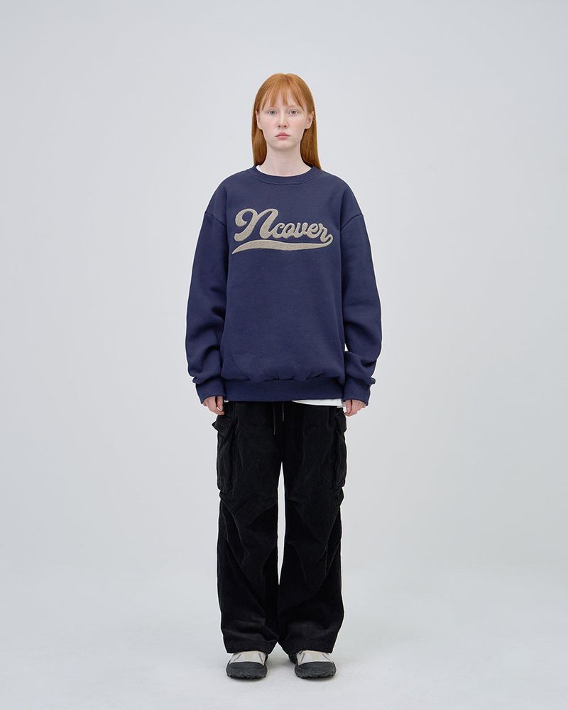  SCRIPT LOGO SWEAT SHIRTS - NAVY
