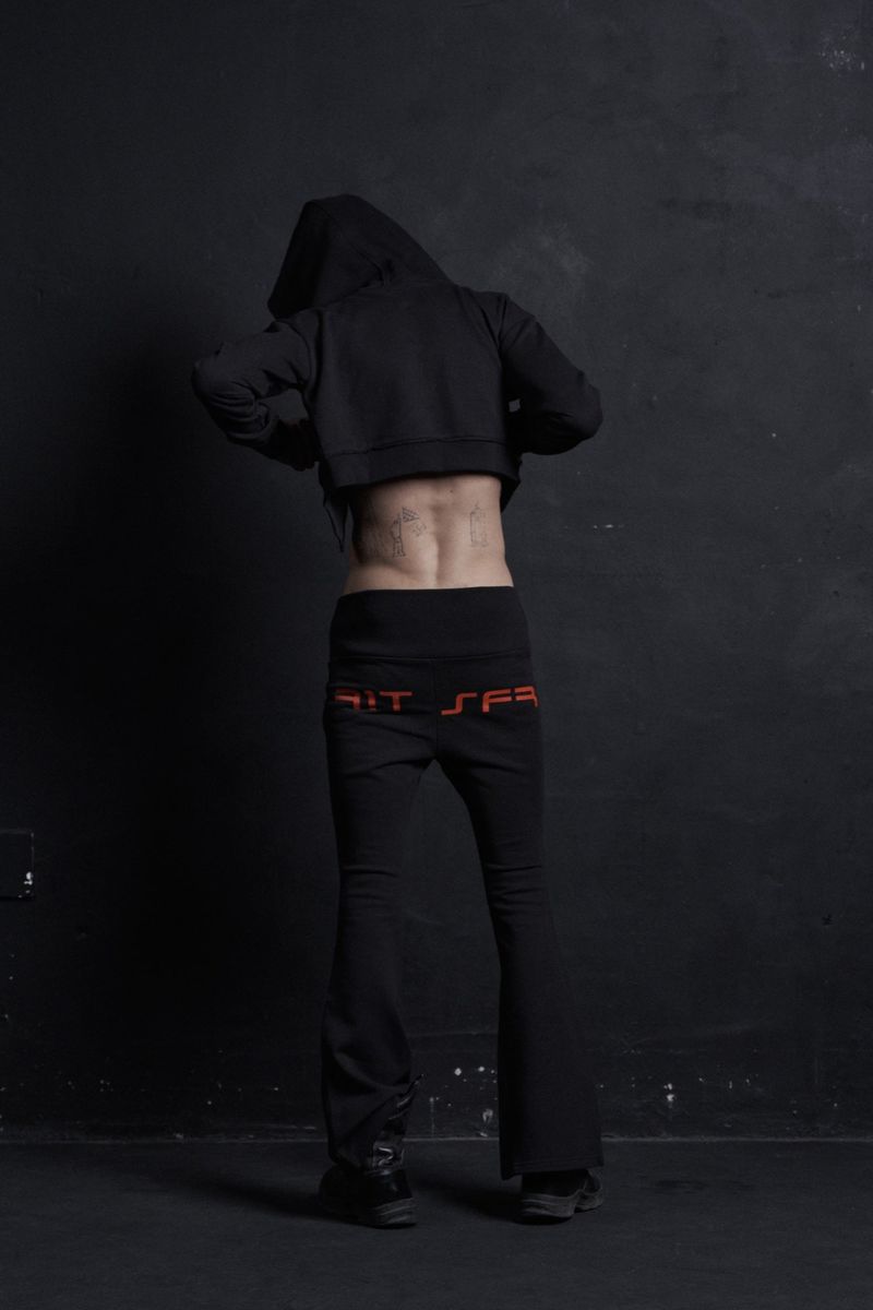 FR CROP HOODIE ZIP-UP BLACK