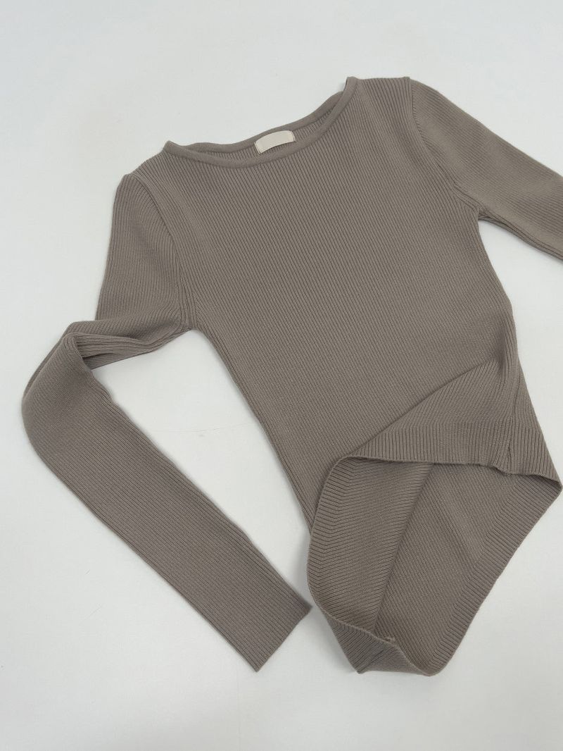 Ruby Unbalanced Ribbed T-shirt
