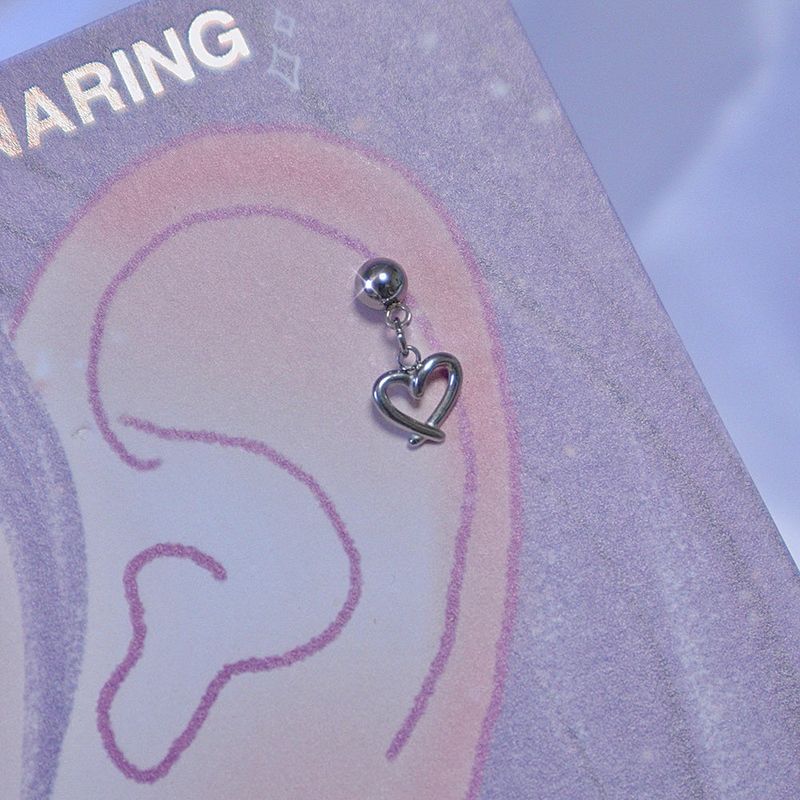 All surgical steel line heart piercing