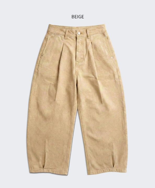 Wide Balloon Chino Pants Beige