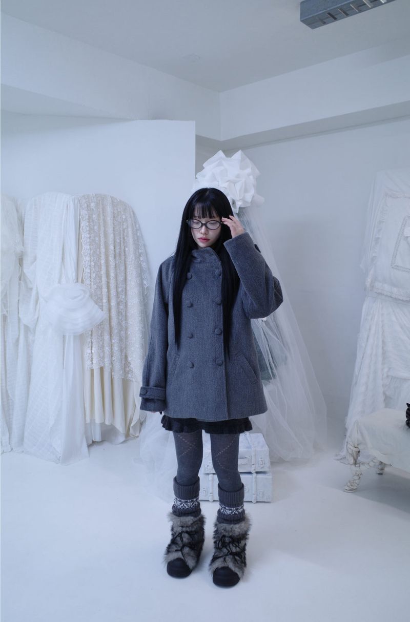Bonju double half hood coat (2color)