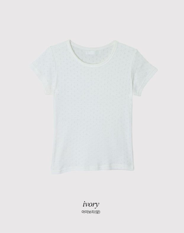 [SHOPPERMADE] アイレットスリムショートスリーブTシャツ (4color)