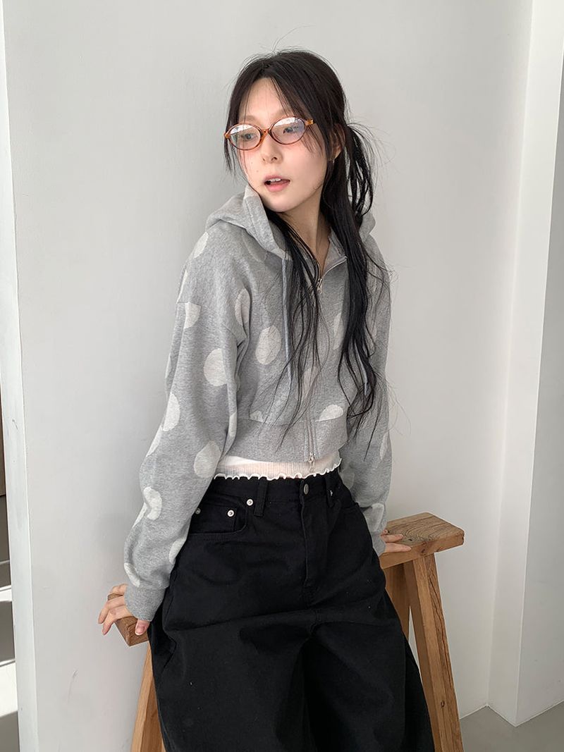 DOT HOOD ZIP-UP (2C)
