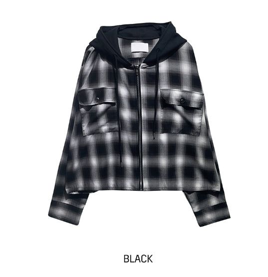 Philly loose fit checked hoodie jacket