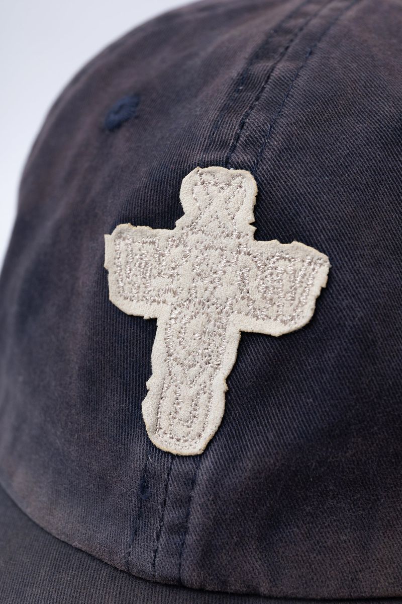 TWILL FADED RANDOM STITCH EMBROIDERY PATCH WASHED BALLCAP