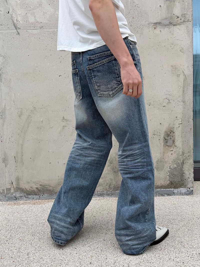 LAURANT(ロラン)の「 Double back pocket wrinkle denim pants(2color)(Pants)」