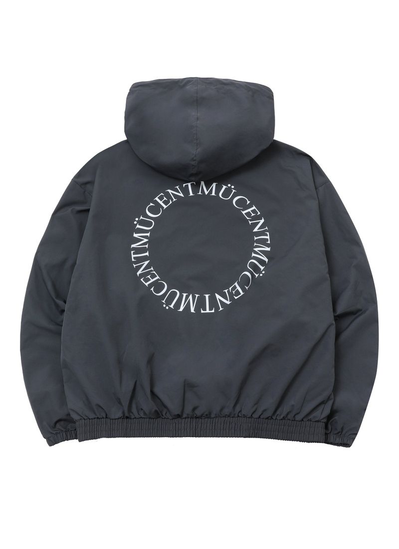 BACK ROUND WINDBREAKER (Black, Charcoal)