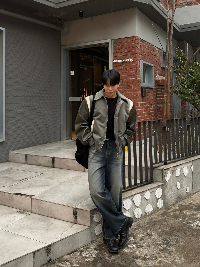 Stadium varsity collar jacket