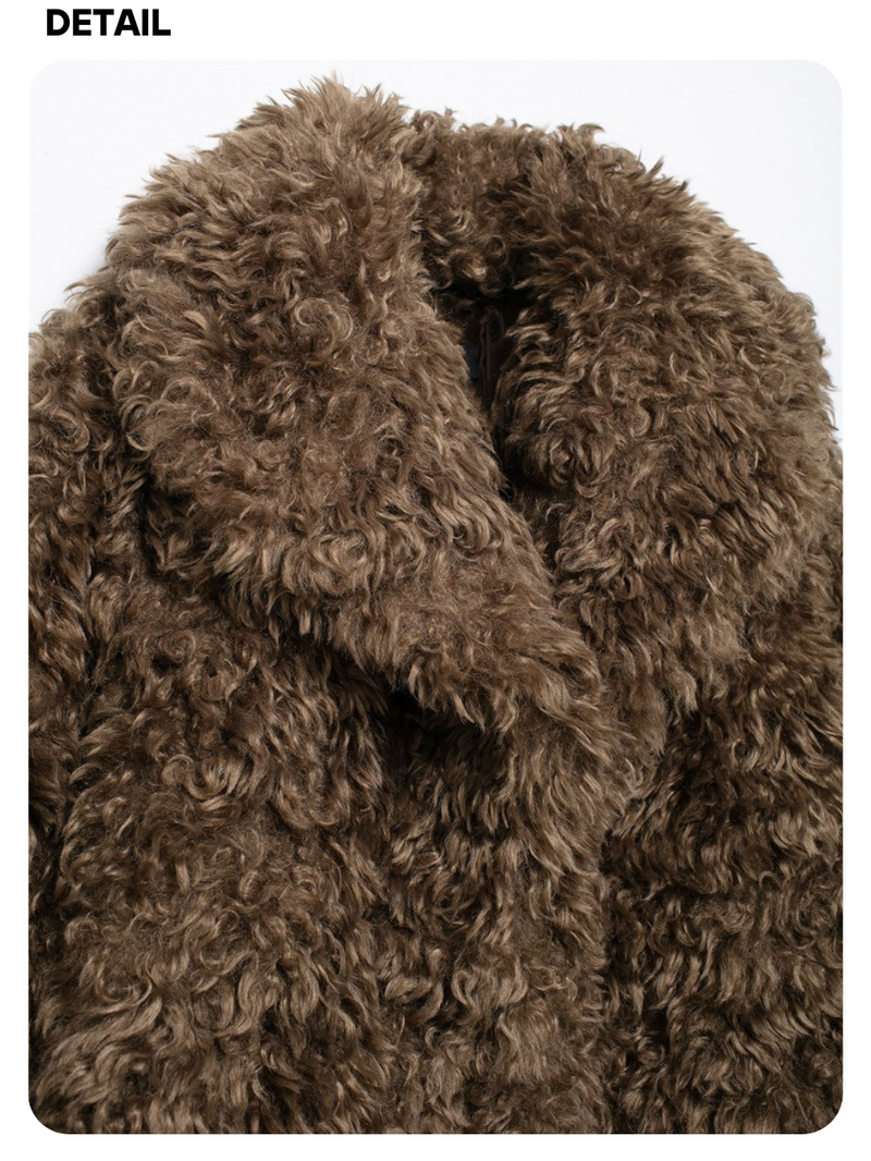 Dark Brown Poodle Fur Jacket
