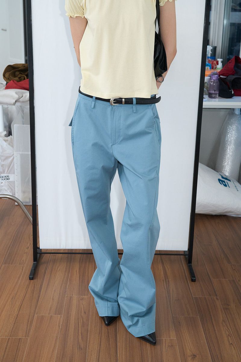 PICKY SOCIETY（ピッキー ソサイアティー）の「カーブライン セミブーツカット (Blue/2size)（パンツ）」