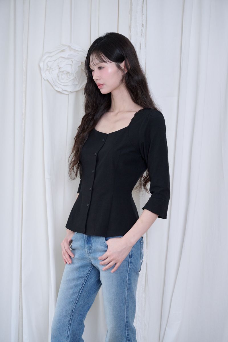 Mabel Lace Square-Neck Blouse (3 colors)
