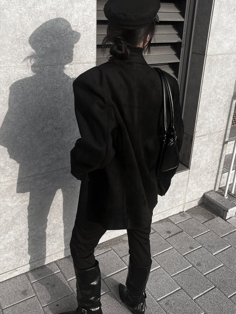 line suede blazer jacket (2color)