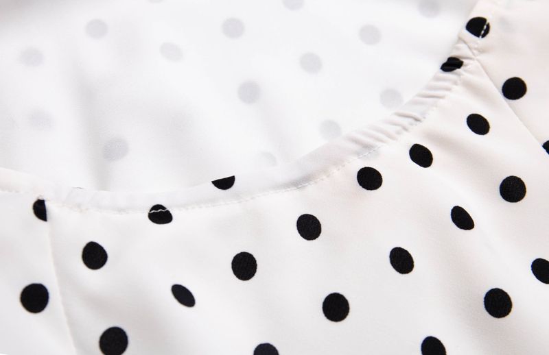 dot halter-neck sleeveless V-neck long dress