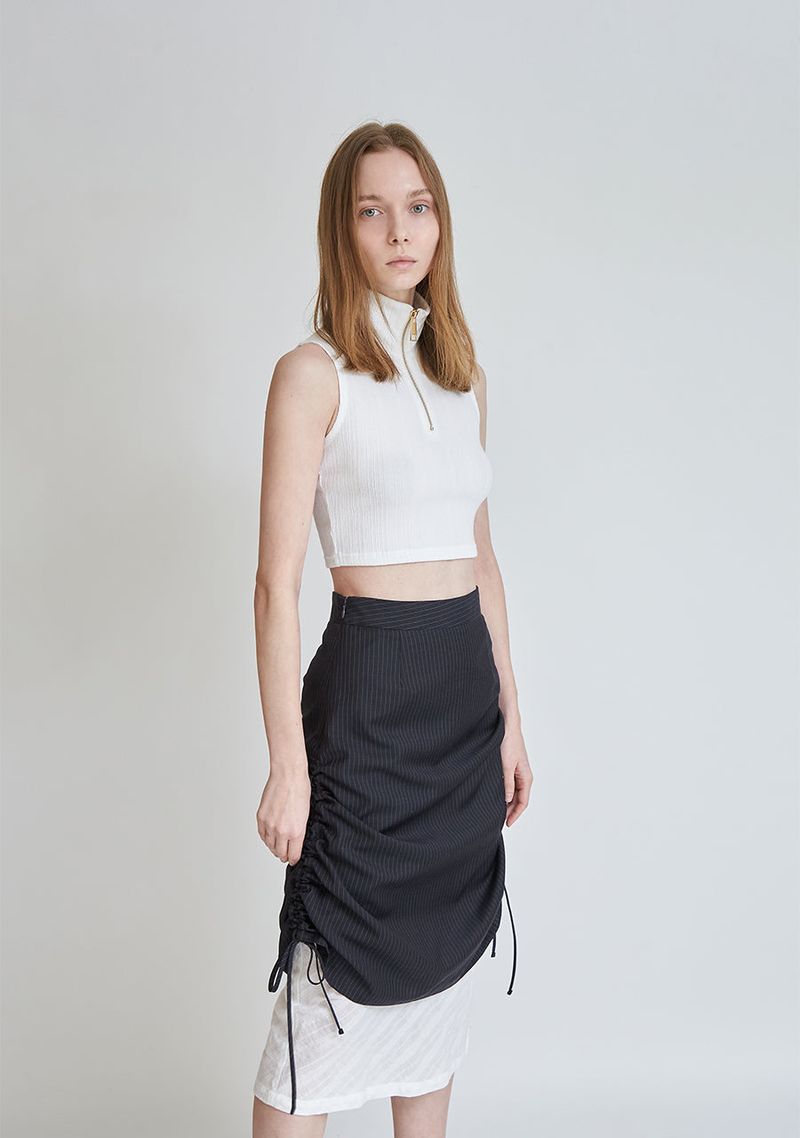 SHIRRING LAYERD LONG SKIRT