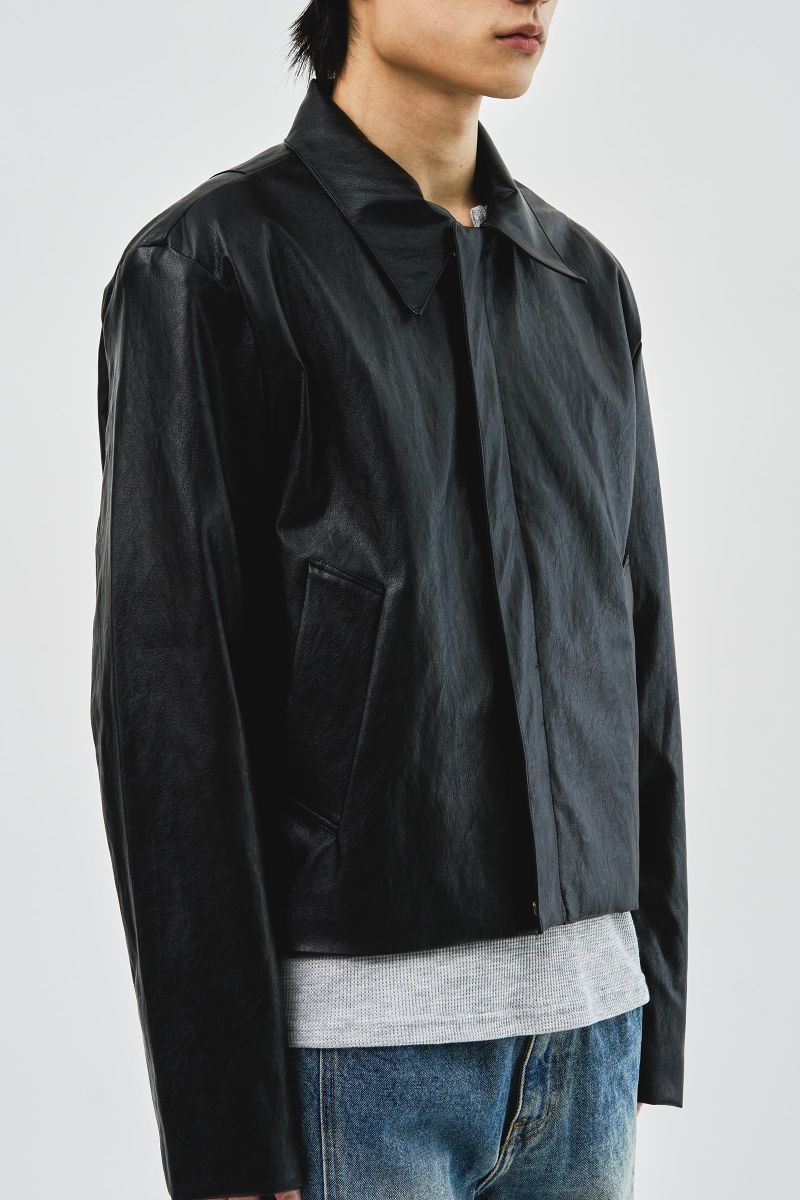 Tom Cropped Leather Jacket (2color)