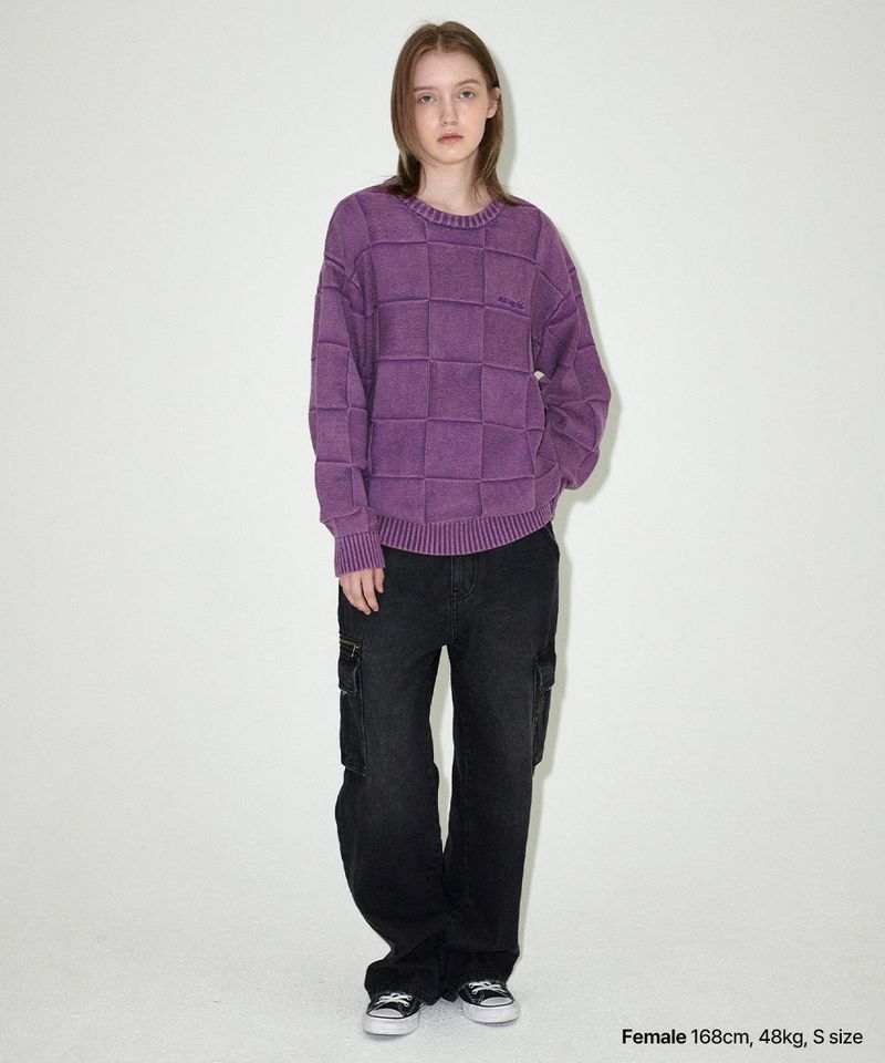 PIGMENT CHECKERBOARD KNIT SWEATER