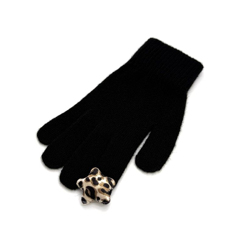 Star Wool Gloves [Black Leopard]