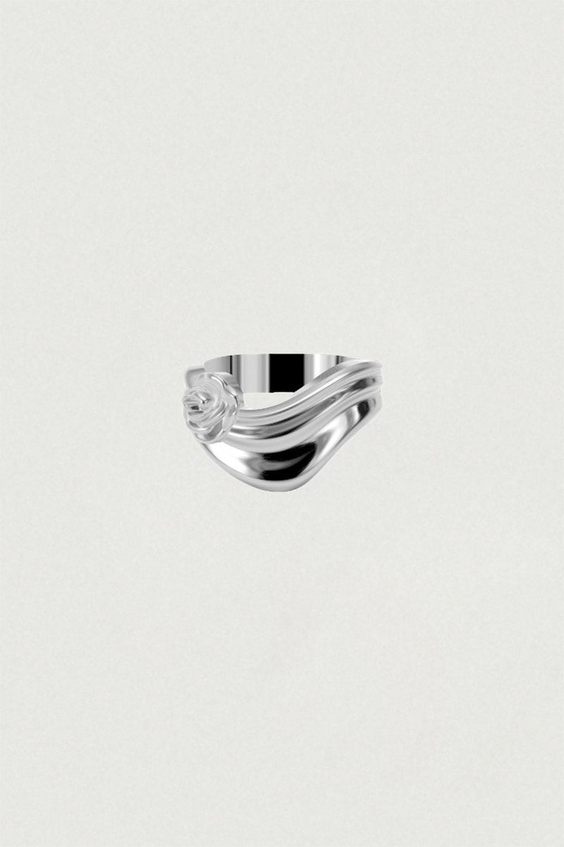[925SILVER] RUCHE ROSE WAVE FRILL RING