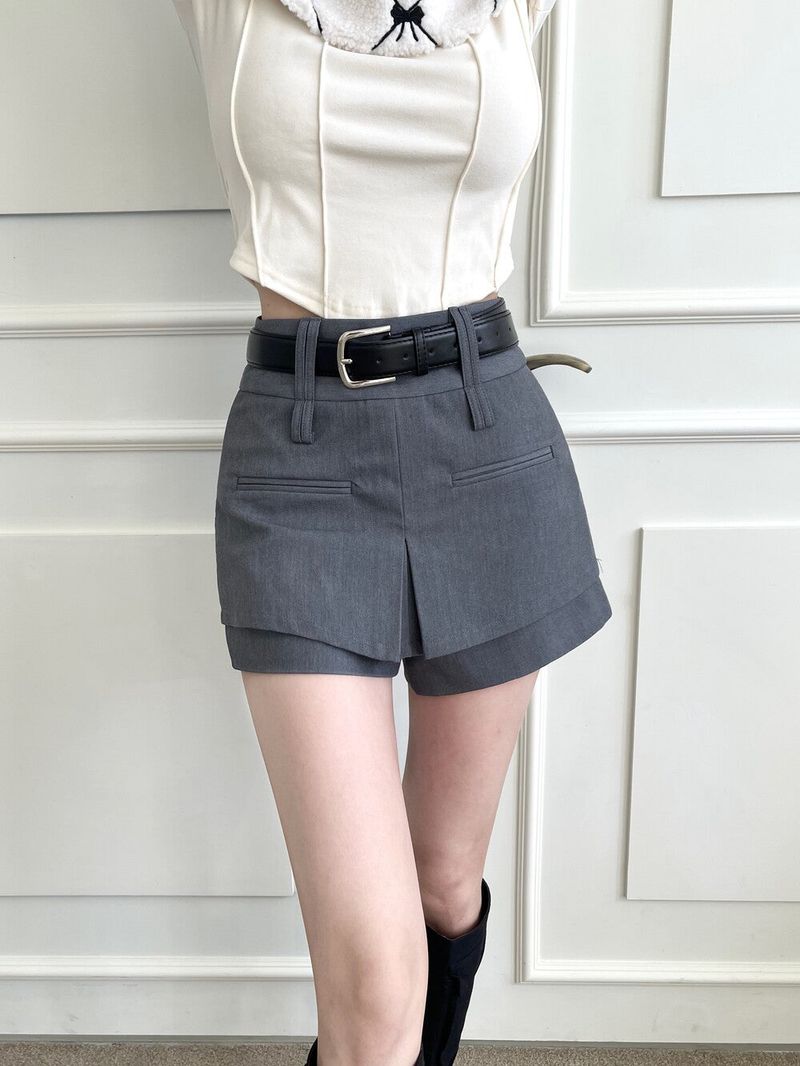 1111. Wrap slit belt mini sk (2color)