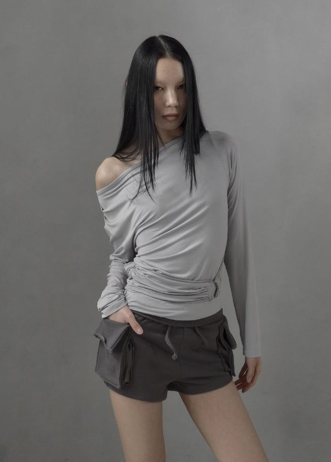 26SS★ [mnem] Billowy Cargo Shorts