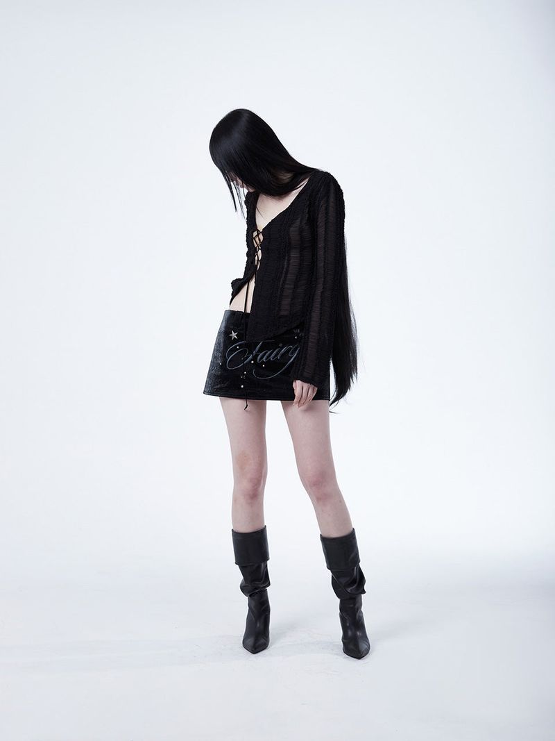 FAIRY STUD SKIRT[BLACK]