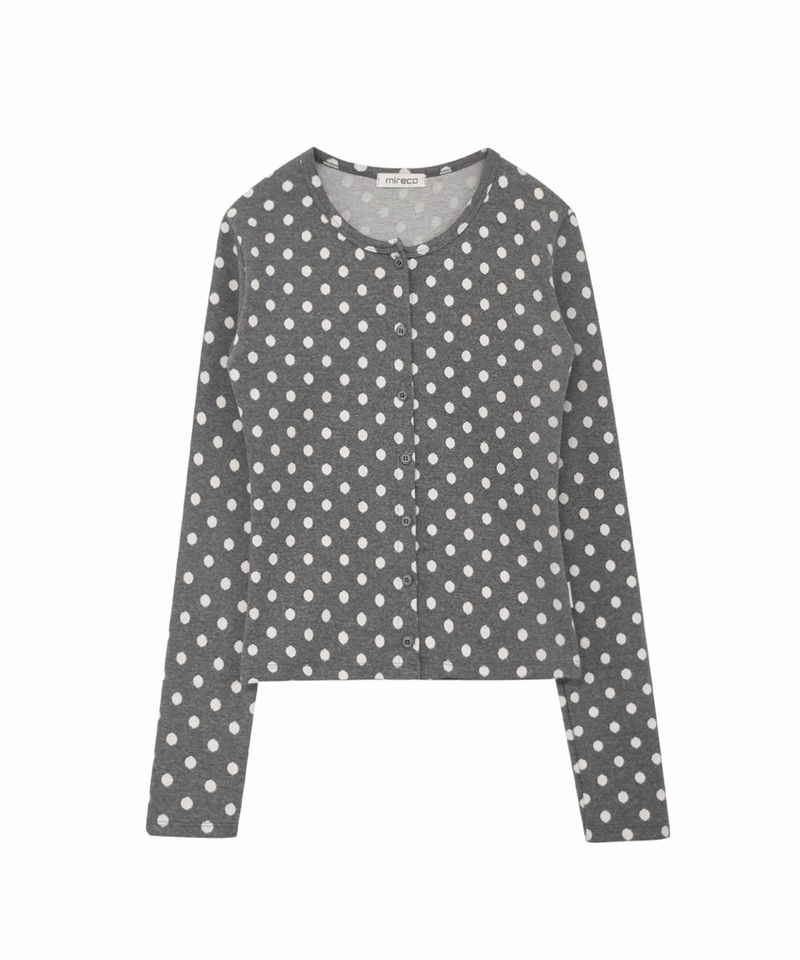 SOFT DOT JACQUARD CARDIGAN GREY