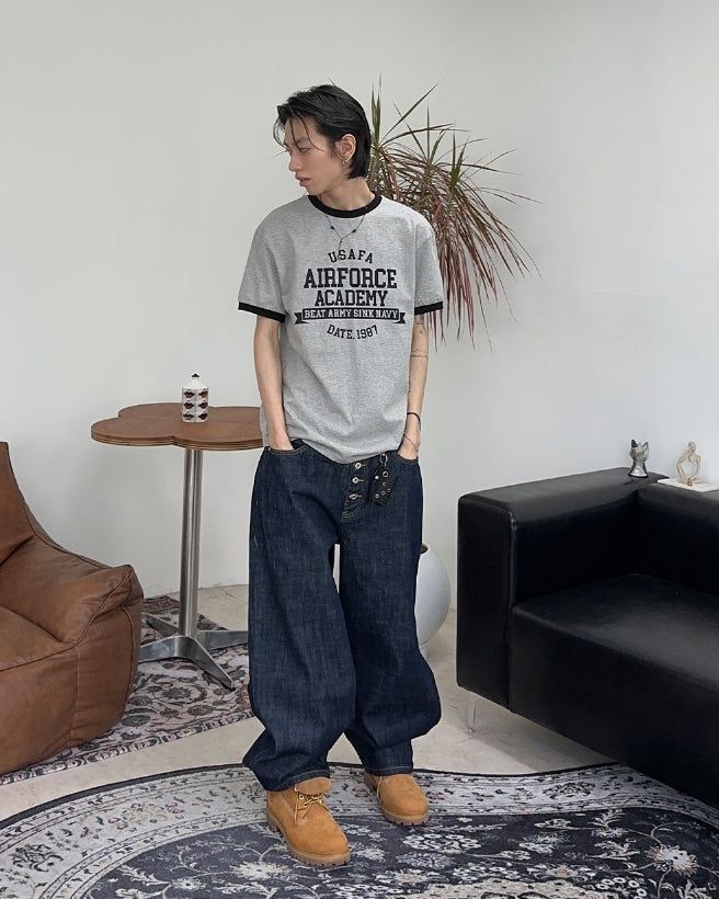 Dape embroidered fly denim pants