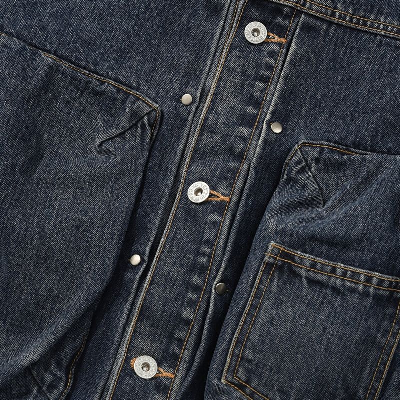Bleach dyeing trucker jacket / Vintage indigo