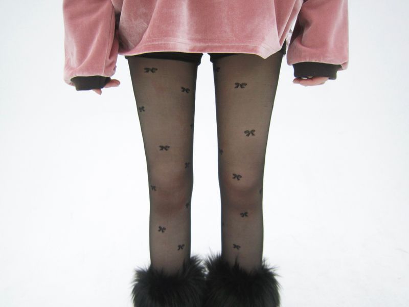 Ribbon see-through stockings