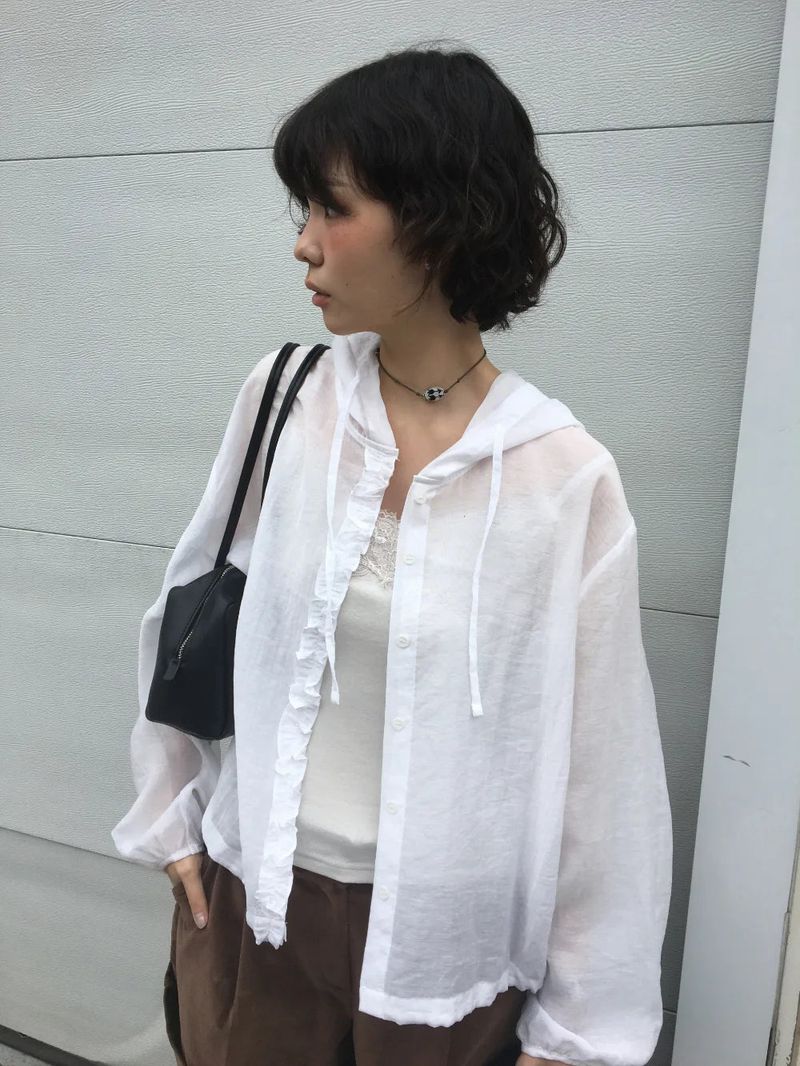 Amon Frill Hooded Blouse (2color)