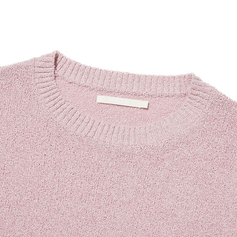 COLLECTION HALF SLEEVE CROP KNIT [PINK]