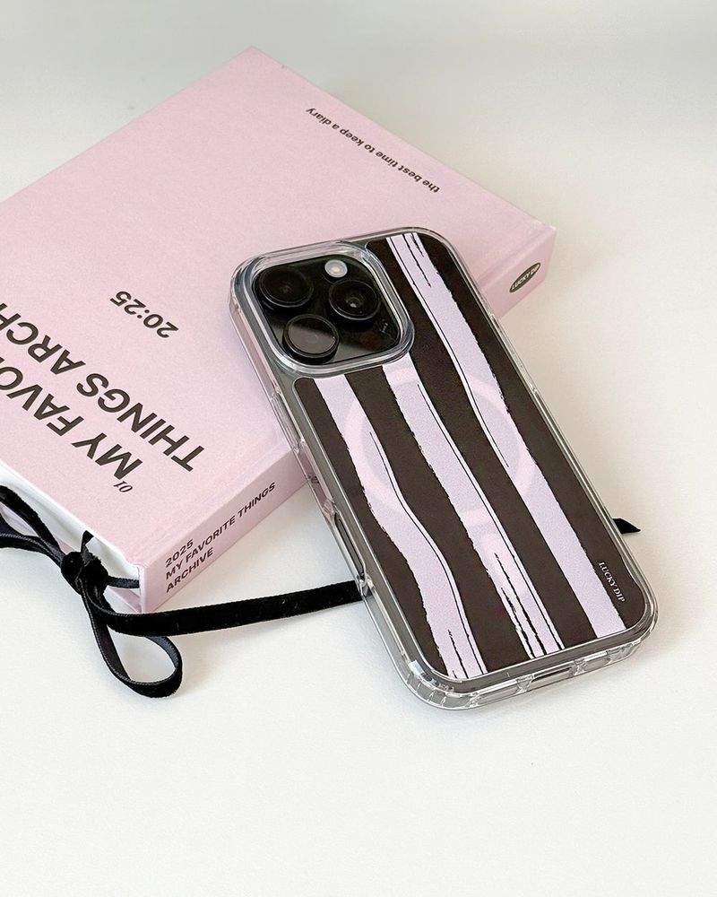 [MADE] [magsafe] pink stipe jelly iphone case