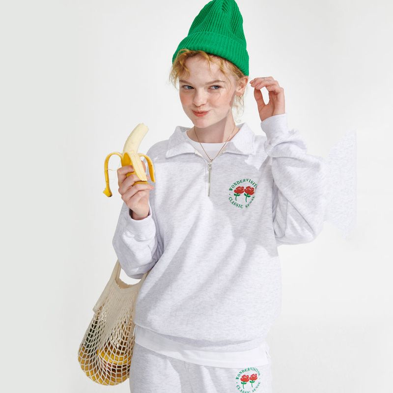 Logo HALF Zip-up [Light grey]