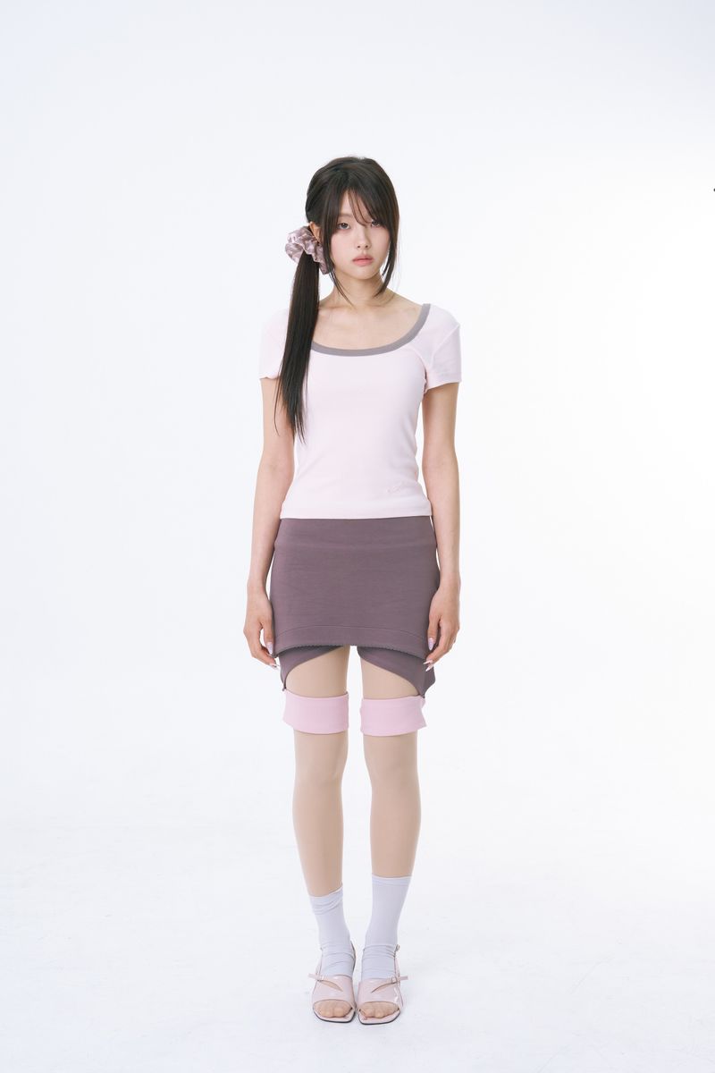 Deep Square-Neck Soft Top (POWDER PINK)