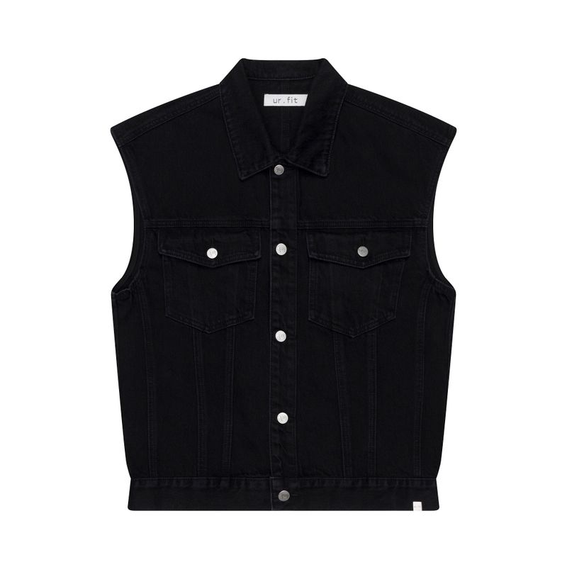 LOOSE FIT BLACK DENIM VEST code 21012