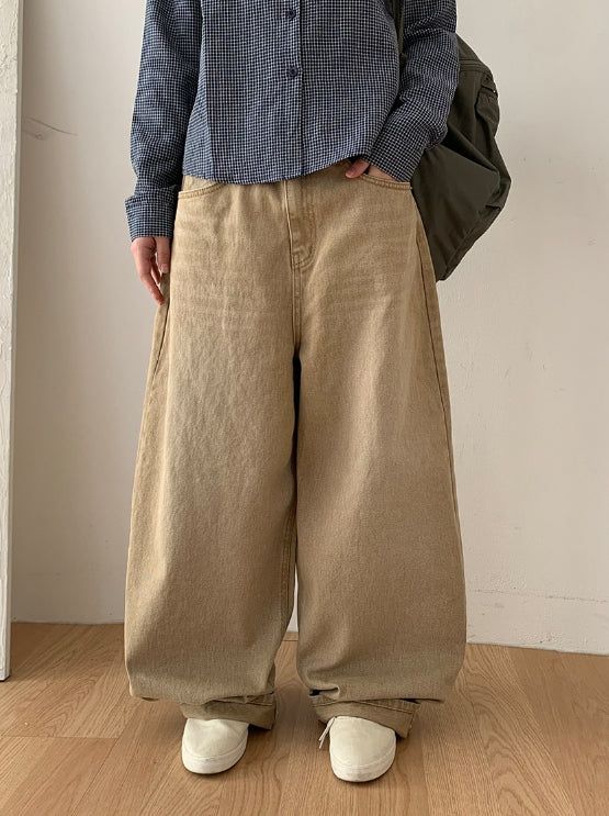 BAON（バオン）の「Crane Back Point Wide Washing Denim Pants（Pants）」