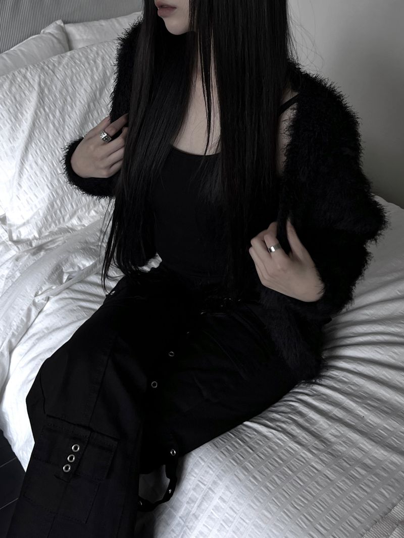 hitch fur crop cardigan (2color)