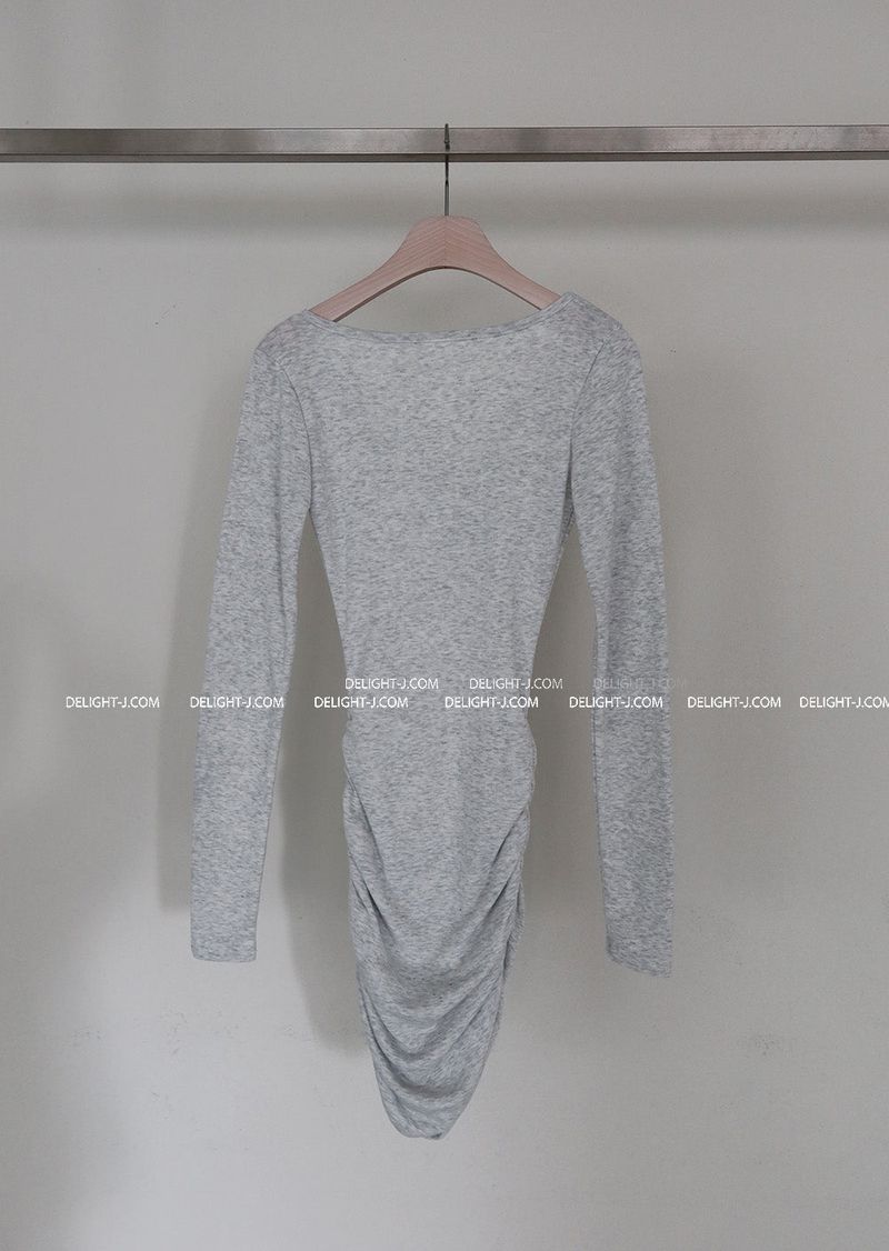 Pleasantly Thick Napping Shirring Mini Dress