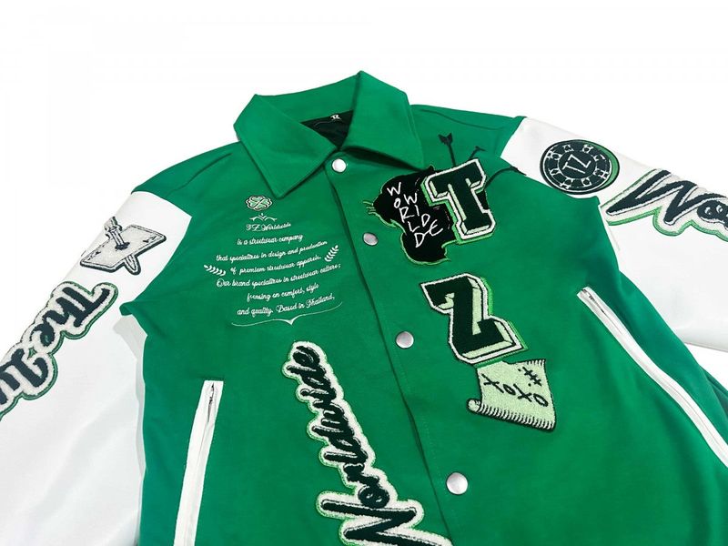 TZWORLDWIDE VARSITY JACKET - LUCKY GREEN