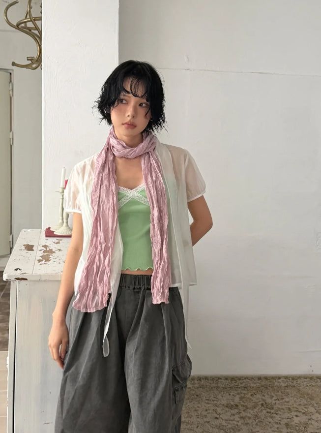 CRINKLE SKINNY SCARF