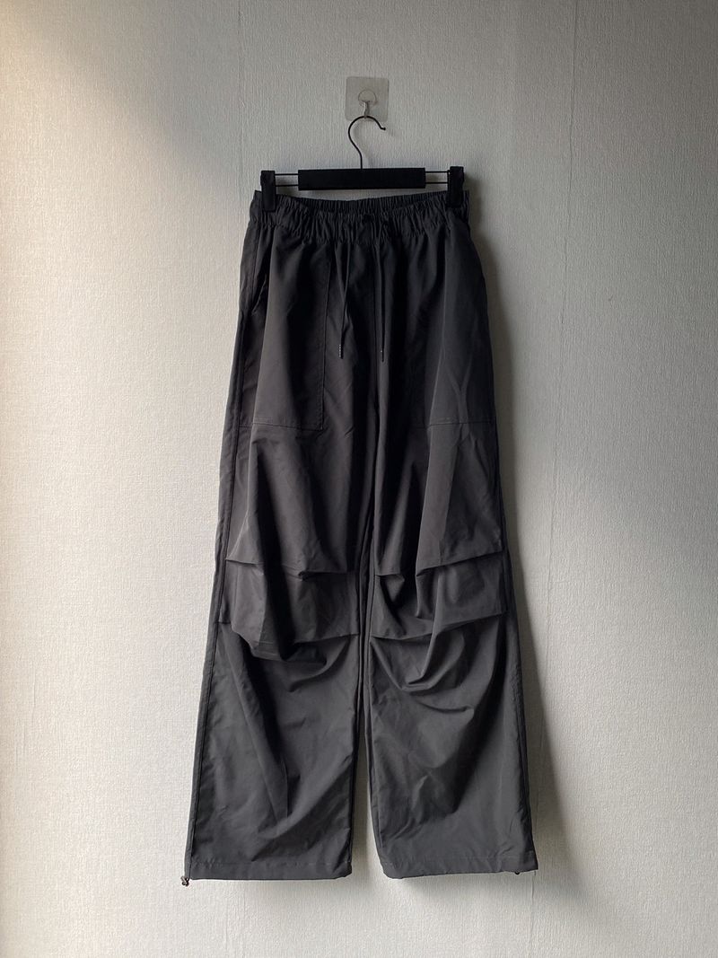 Rap string pintuck nylon pants 2C