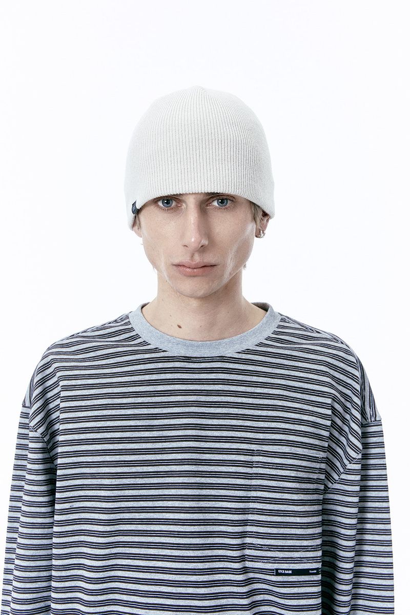 ETCE(イーティーシーイー)の「LABEL BEANIE (BEIGE)(Hats)」