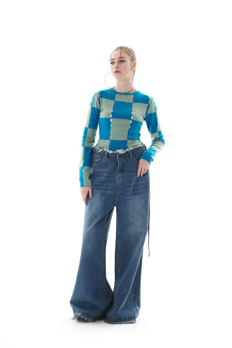 CHECK HOLE KNIT