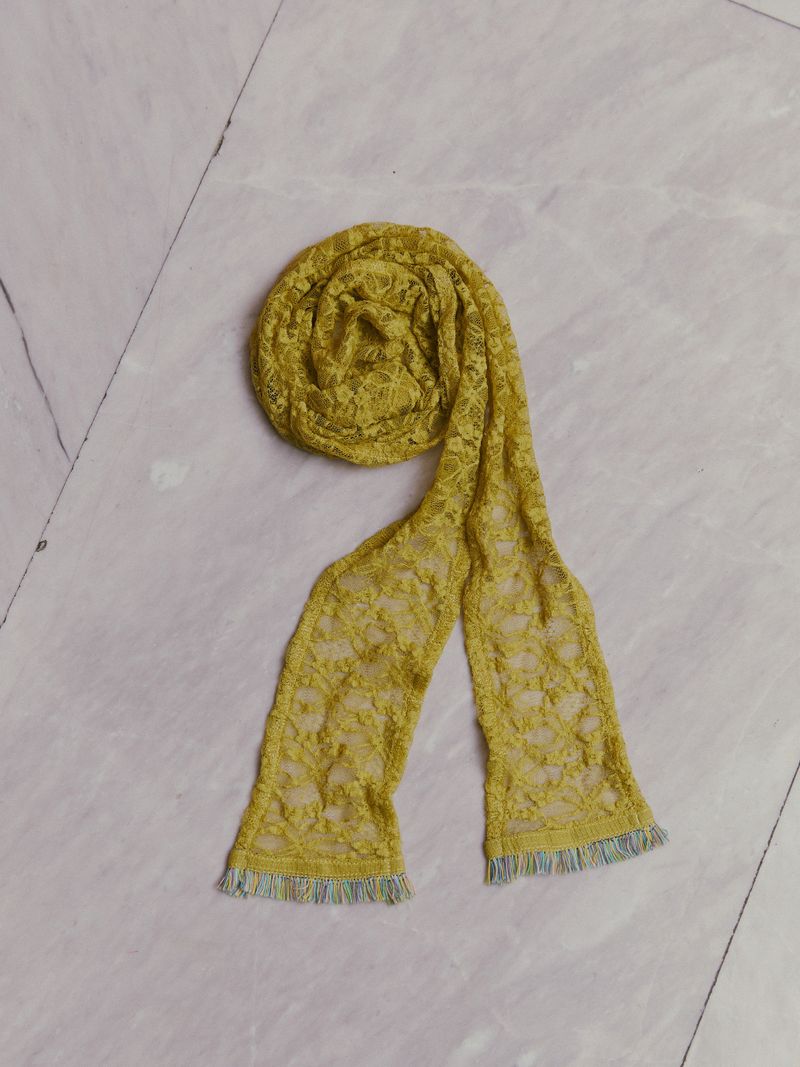 LACE SCARF with FRINGE