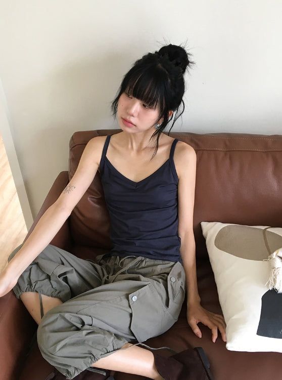 BAON（バオン）の「Diena Basic V-Neck Modal Strap Sleeveless（Tops）」