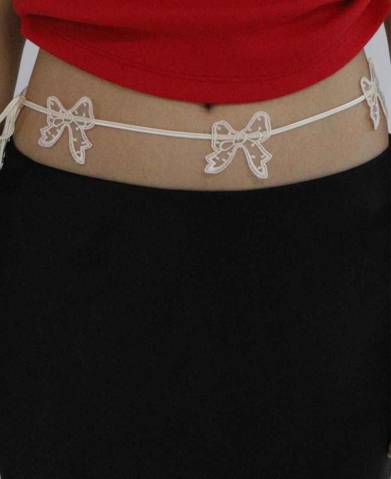 [MADE] Capsule02 Needle Work Ribbon Belt Strap _  Ivory